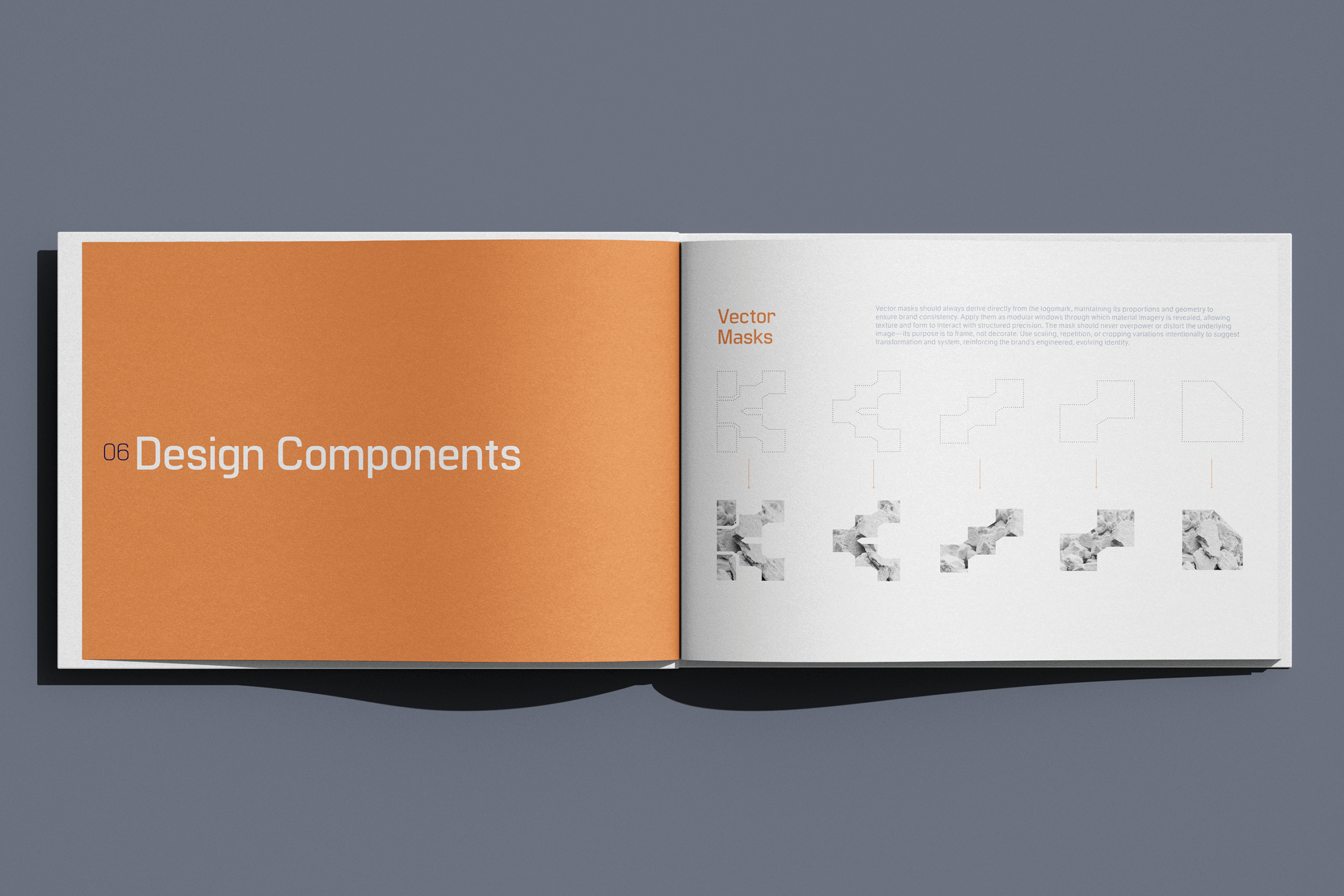 Kapture's Brand Guidelines that show the design components and how they work within the design system.