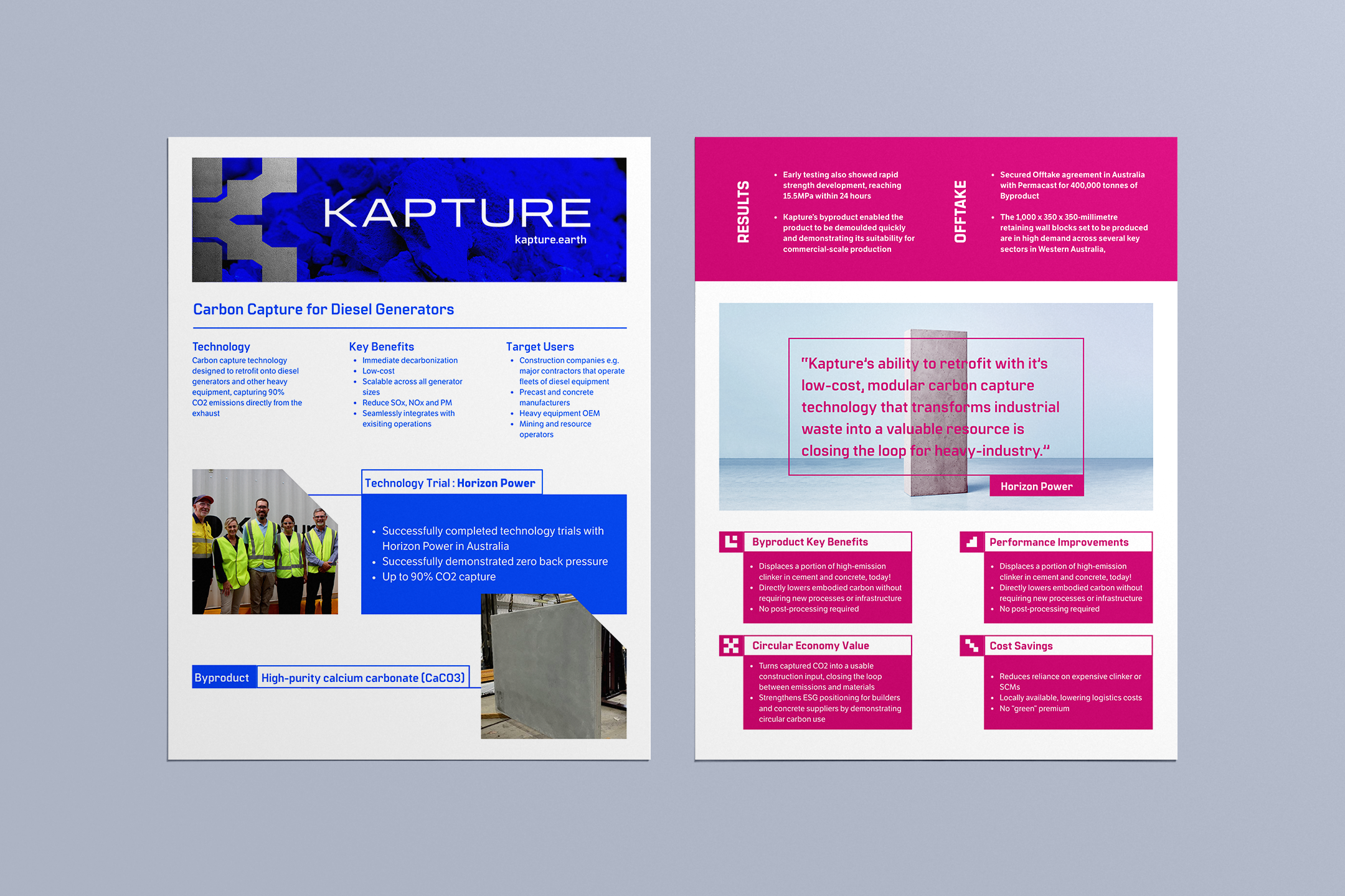 Kapture Sales Sheet from the brand identity system.